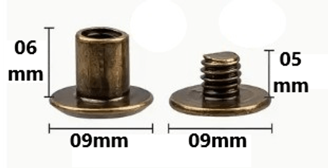 15 Rivets à visser en argent de 6mm