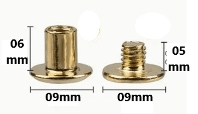 15 Rivets à visser en argent de 6mm