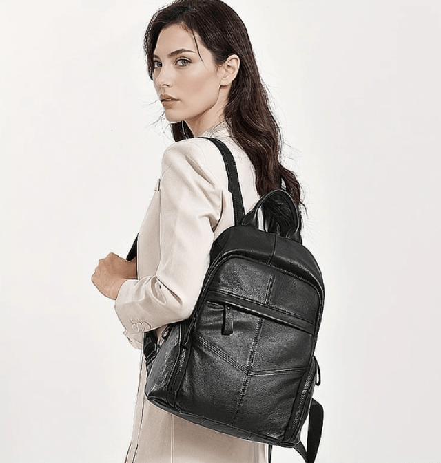 Sac à dos noir en cuir