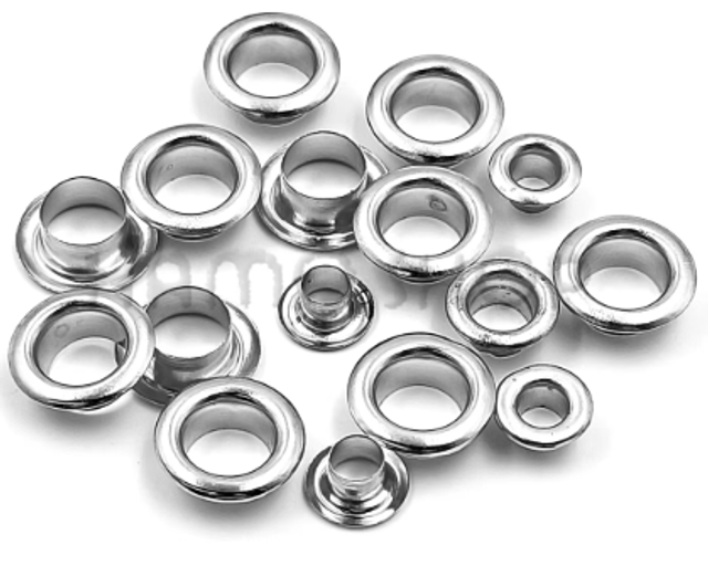 15 OEILLETS METALLIQUES POUR BACHE COULEUR ARGENT 10MM 