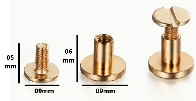 15 Rivets à visser en argent de 6mm