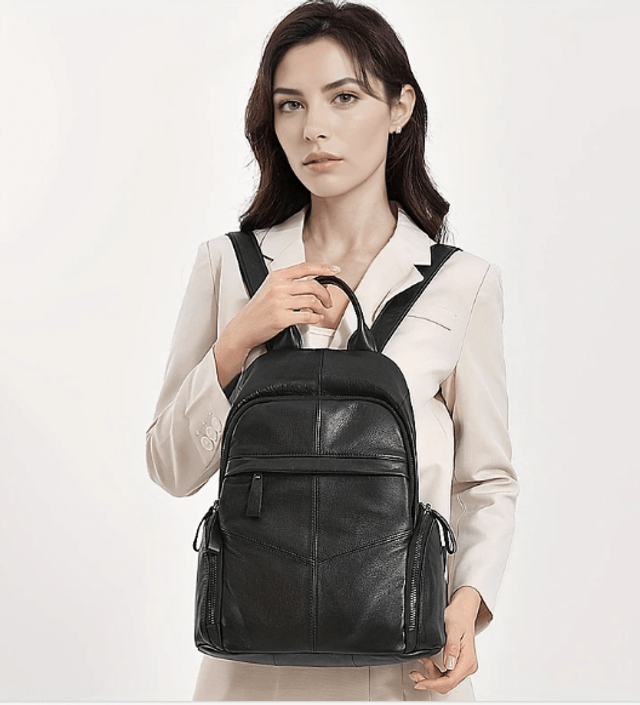 Sac à dos noir en cuir