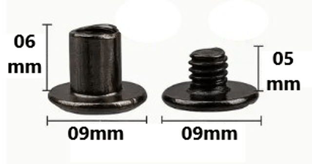 15 Rivets à visser en argent de 6mm