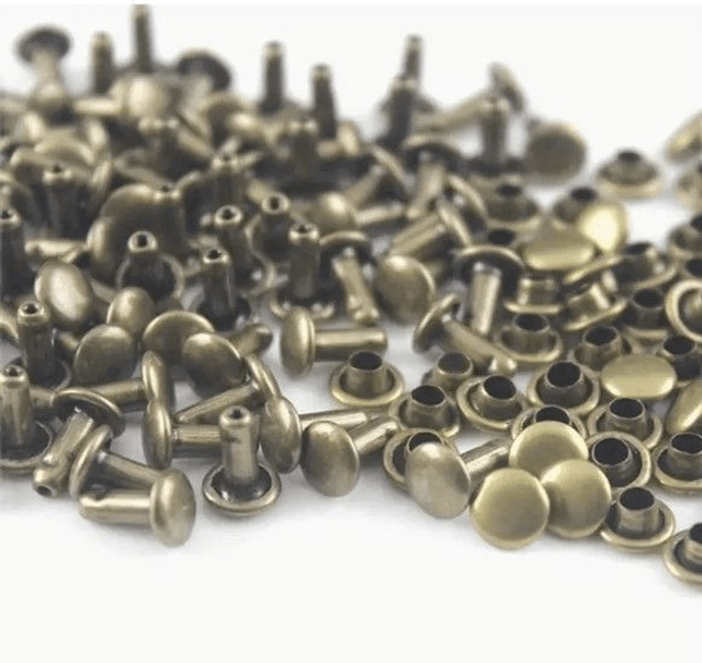 15 Rivets à frapper Métalliques à double capuchon Couleur argent 12mmx12mm