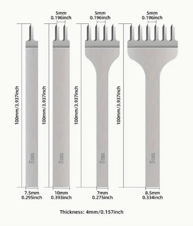 4 POINCONS EN ACIER